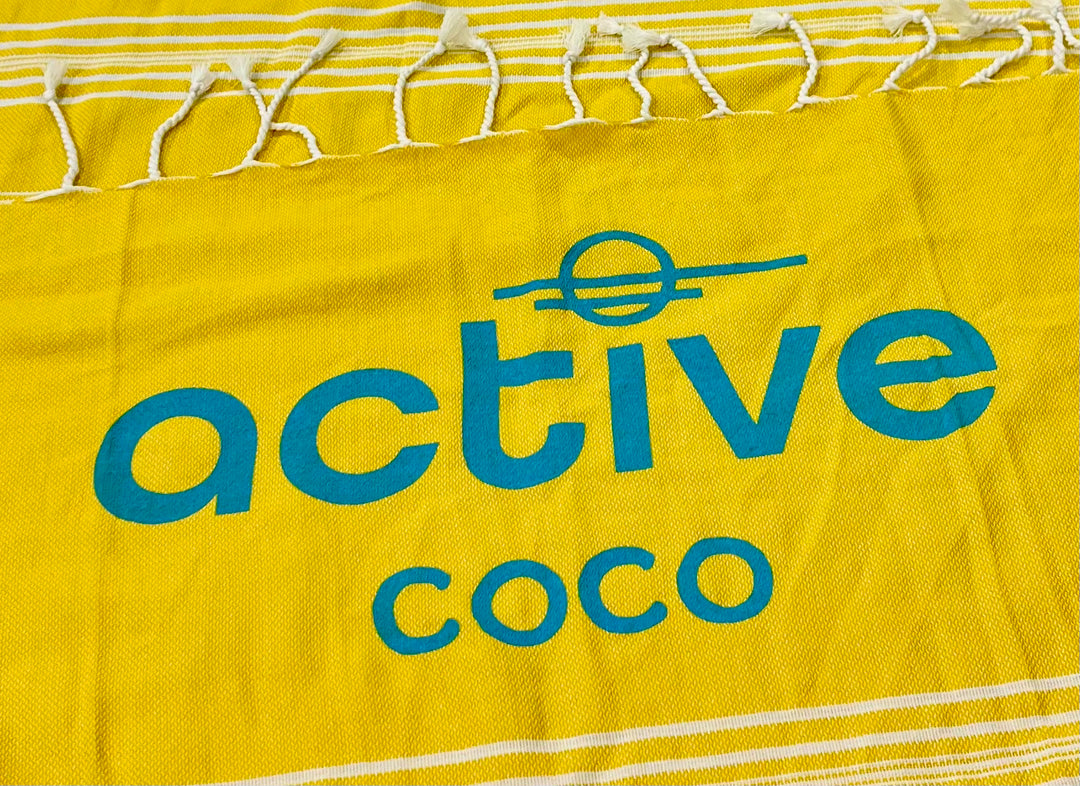 Yellow with Fringe Beach Towel - Active Coco